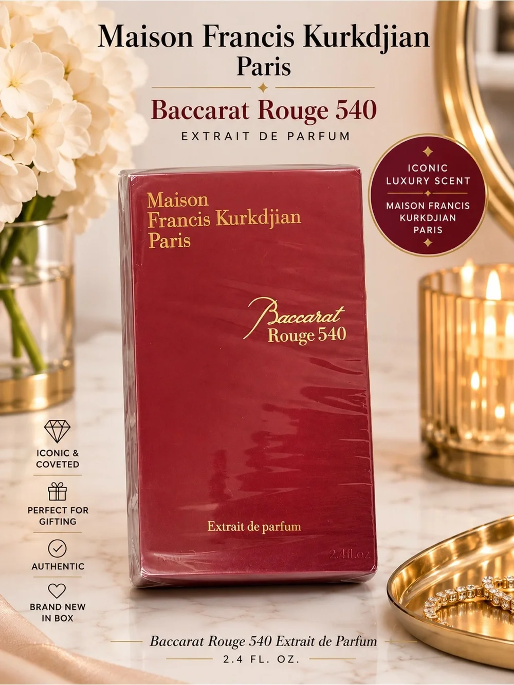 Authentic Maison Francis Kurkdjian Baccarat Rouge 540 Extrait 2.4 oz BRAND NEW